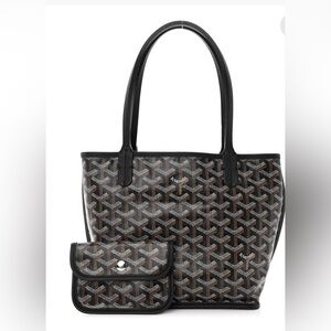 GOYARD Goyardine Reversible Mini Anjou Black